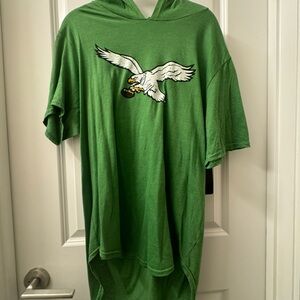Green Philadelphia Eagles short sleeve hoodie - hurts